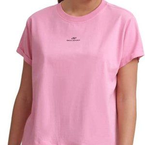 DKNY Sport Women's Cotton Logo T-Shirt (Bubble Gum,
